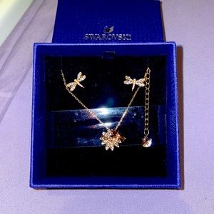 Swarovski eternal flower necklace and earring set